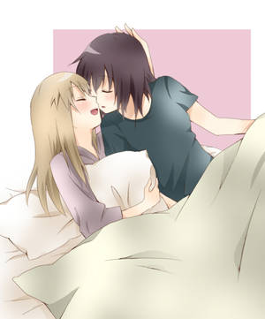 Fondo de pantalla de anime lésbico acurrucándose