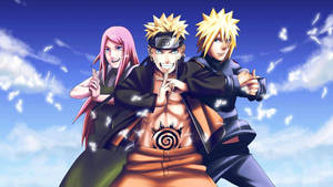 Anime Naruto con Sakura y Minato — Naruto shippuden GIF Fondos de pantalla