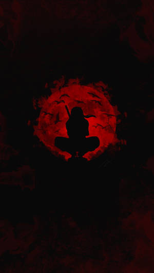 Anime Ninja Uchiha Itachi PFP Silueta Luna Roja — Naruto shippuden GIF Fondos de pantalla