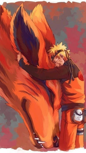 Anime Uzumaki Abrazando a Naruto Kurama — Naruto shippuden GIF Fondos de pantalla