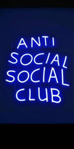 Anti Social Social Club neón azul — 18:9 Fondos de pantalla