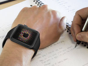 Fondo de pantalla de Apple Watch con correa de silicona negra — Apple Watch Fondos de pantalla