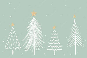 Árboles de Navidad Verde y Blanco Estético — Árbol de Navidad Fondos de pantalla