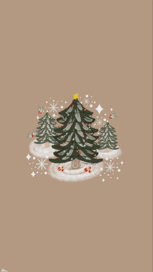 Árboles de Navidad sencillos con brillantina — Estética Simple Fondos de pantalla