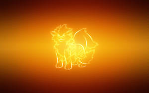 Fanart neón amarillo de Pokémon Arcanine para fondo de pantalla.