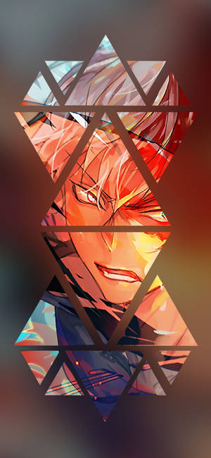Fondo de pantalla con arte poligonal de Todoroki de Boku No Hero Academia.