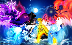 Arte colorido de Sasuke y Naruto para PC