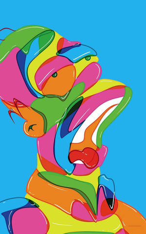 Fondo de pantalla de arte colorido de Los Simpson para móvil — Moto Pad Fondos de pantalla