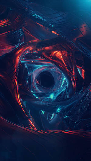 Arte conceptual futurista de un agujero de gusano con símbolos de Android — Azul oscuro aesthetic Fondos de pantalla