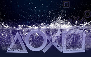 Arte de agua púrpura con logo de PS4