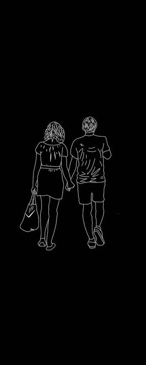 Fondo de pantalla de arte de amor negro — Galaxy Z Flip 6 Fondos de pantalla