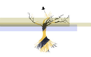 Arte de Árbol Negro y Amarillo en 4K Naturaleza — Naturaleza 4K Fondos de pantalla