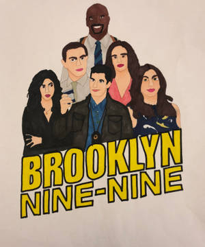 Fondo de pantalla de arte de fan con marcador de Brooklyn Nine Nine. — Galaxy Z Fold Fondos de pantalla