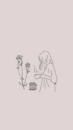 Fondo de pantalla de arte de contorno de chica estética — Arte abstracto GIF Fondos de pantalla