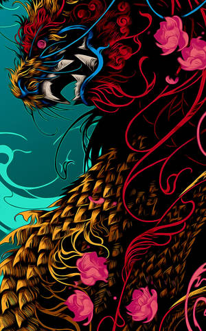 Arte de Dragón de Colores para Pantallas Iphone — Galaxy Tab S11 Ultra Fondos de pantalla