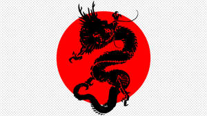 Arte de Dragón Japonés en la Bandera de Japón — Dragón japonés Fondos de pantalla