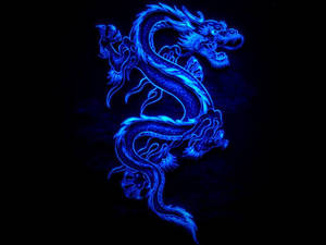 Arte de dragón japonés con dragón azul brillante