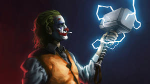 Fondo de pantalla de arte de Joker con martillo de Thor — Joker Fondos de pantalla