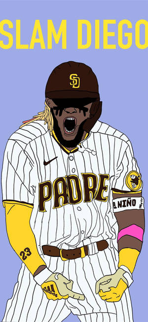 Fondo de pantalla de arte de Tatis Jr. de los San Diego Padres — iPhone 17 Pro Max Fondos de pantalla
