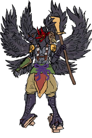 Arte de Tengu Fascinante — iPhone Duo Fondos de pantalla