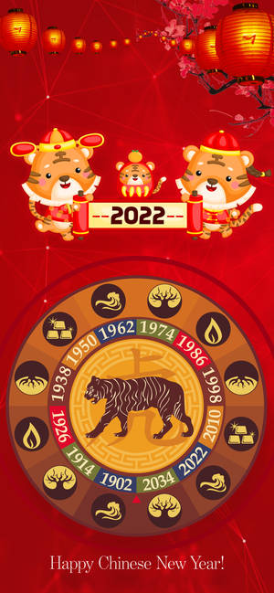Fondo de pantalla de arte del Año Nuevo Chino 2022 — iPhone 11 Pro Fondos de pantalla