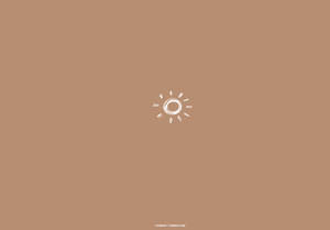 Fondo de pantalla de arte estético de sol en beige y marrón