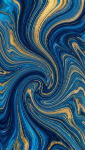 Un hipnótico arte abstracto fluido con remolinos azules y dorados para una estética artística de iPhone. — Fondo de pantalla aesthetic para iPhone Fondos de pantalla