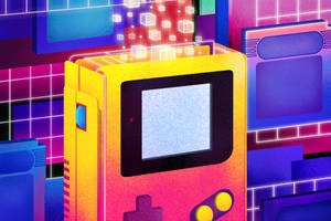 Fondo de pantalla de arte futurista de Game Boy Color