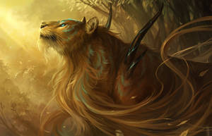 Arte genial del león dorado en la galaxia — Galaxia león GIF Fondos de pantalla