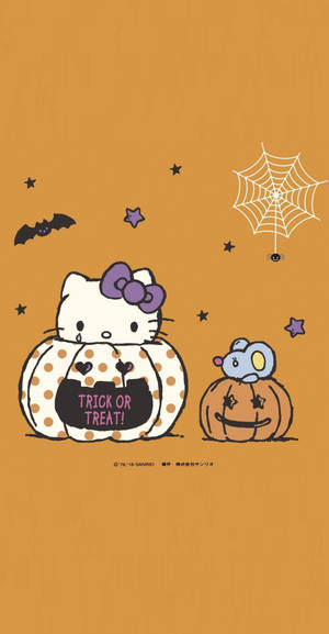 Fondo de pantalla de arte lindo de Hello Kitty de Halloween — Hello Kitty Halloween Fondos de pantalla