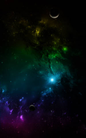 Fondo de pantalla de arte multicolor del universo para celular
