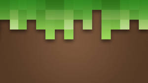 Fondo de pantalla de pasto y tierra pixelados simplificados de Minecraft