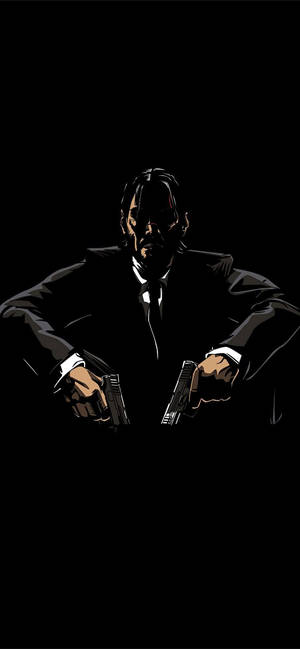 Fondo de pantalla de arte vectorial John Wick iPhone 12 — iPhone 14 Fondos de pantalla