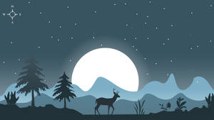 Arte Vectorial Luna Cielo Nocturno