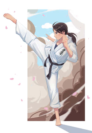 Artista Marcial con Uniforme Blanco Tradicional — iPhone Duo Fondos de pantalla