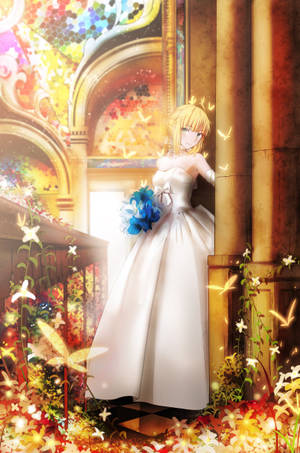 Fondo de pantalla Artoria Pendragon Vestido de Novia — 2:3 Fondos de pantalla