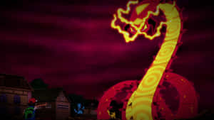 Ash se encuentra con Centiskorch Gigamax — Anime escritorio Fondos de pantalla