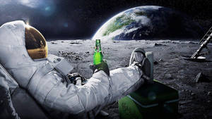 Astronauta bebiendo el escritorio más genial