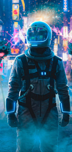 Fondo de pantalla del astronauta brillante para iPhone 11 — iPhone 14 Plus Fondos de pantalla