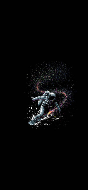 Astronauta en el Espacio Fondo Negro Minimalista para Teléfono — Arte abstracto GIF Fondos de pantalla
