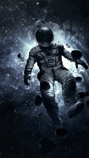 Hombre Teléfono Astronauta Flotando
