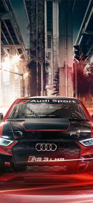 Audi Sportback Contra un Paisaje Urbano Nocturno — Moto G67 Fondos de pantalla