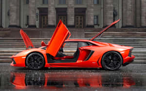 Auto de Lujo Rojo con Puertas Abiertas — Autos geniales GIF Fondos de pantalla