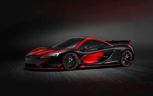 Auto McLaren P1 rojo, negro y gris