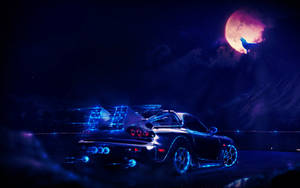Fondo de pantalla Auto Rápido y Luna Galáctica — Galaxia luna Fondos de pantalla