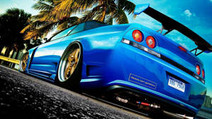 Autos JDM azules exterior