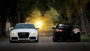 Autos Nissan GTR Blanco y Negro