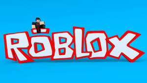 Fondo de pantalla genial en 3D de la portada del juego Roblox con fondo azul.
