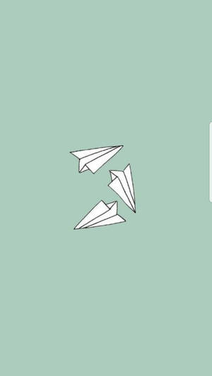 Aviones de Papel Estética Verde y Blanca — Verde claro aesthetic Fondos de pantalla