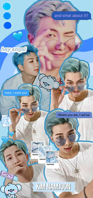 Azul Bts Rm Lindo — iPhone 17 Fondos de pantalla